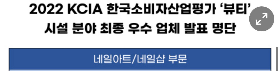 2022 KCIA 뷰티 시설 분야 우수업체 발표 명단 제목 캡처